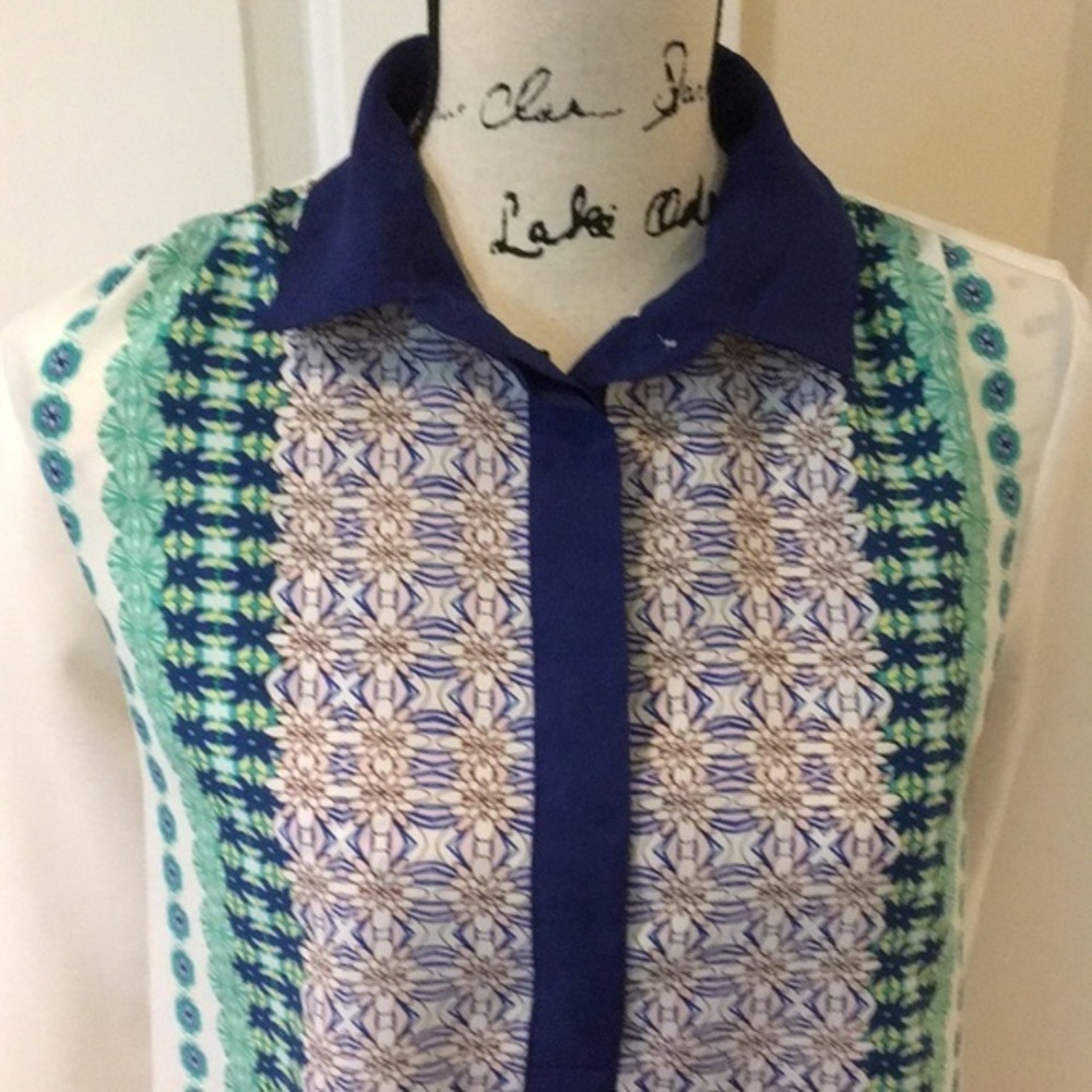 J. Crew scarf print  long sleeve blouse Sz Sm Med - Picture 4 of 6